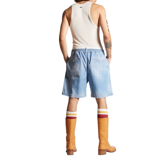 Dsquared2 Ljusblå Jeansshorts Med Avslappnad Passform - Image 5
