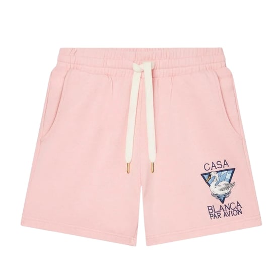 Casablanca Embroidered Casablanca Par Avion Pink Shorts - Image 1
