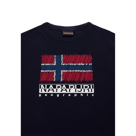 Napapijri Childrens/Kids Adige Flag Crew Neck T-Shirt (Marine Blue) - Image 3