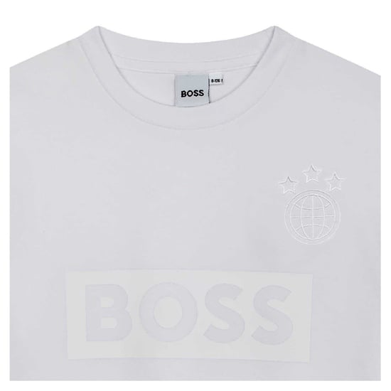 Boss Kinderen/Kinderen Globe Crew Hals Regular T-shirt (Wit) - Image 3