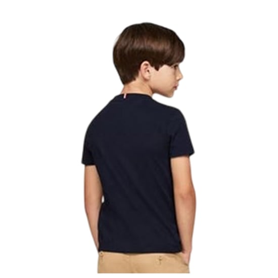Tommy Hilfiger T-shirt met logo op de borst voor jongens (Marineblauw) - Image 3