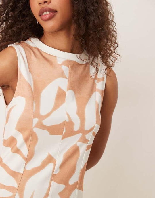 ASOS Design cotton sleeveless midi sundress in pink and white oversized floral print - Image 3