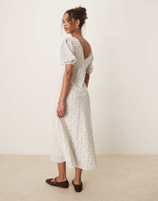 Glamorous v neck tie front maxi dress in lilac floral - Image 2