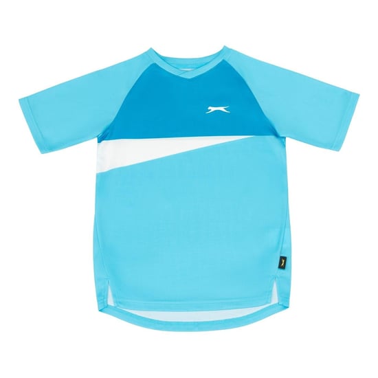 Slazenger Kinder/Tiener Court Kleurblok Logo T-Shirt (Aquarius) - Image 1