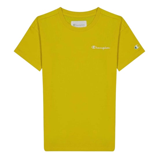 Champion T-shirt met logo op de borst en ronde hals voor kinderen (Geel) - Image 1