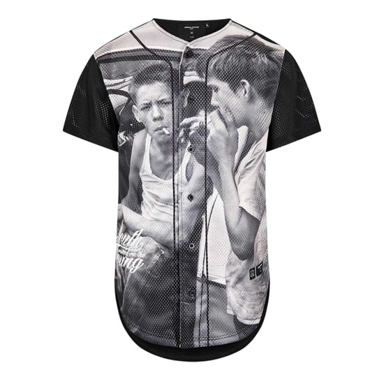 Criminal Damage Mens Youth Photo Print Mesh Basketball Shirt (Grey) - Image 1