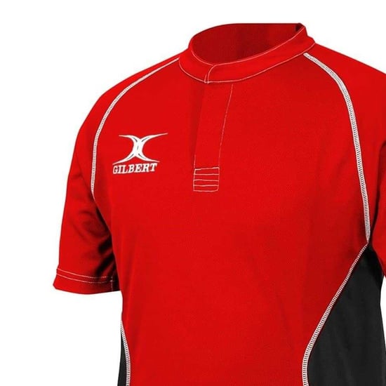 Gilbert Kinder/Kids Contrast Paneel Regular Raglan Shirt (Rood/zwart) - Image 2