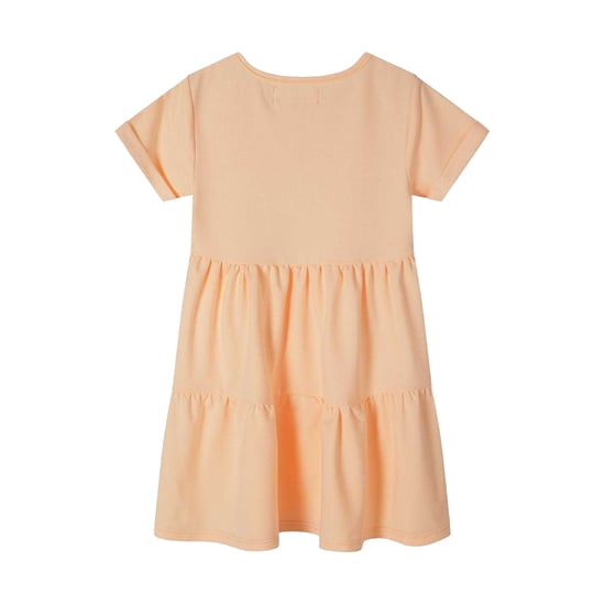 Minoti Meisjes Jurk met korte mouwen en gerimpelde zoom (Oranje) - Image 3