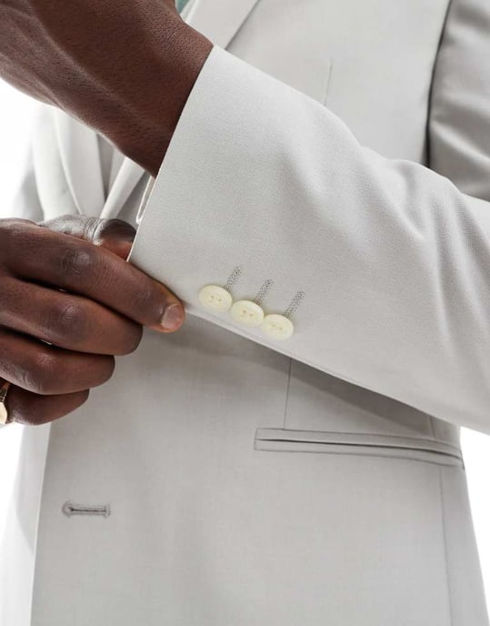 ASOS DESIGN skinny suit jacket in light grey - Image 3