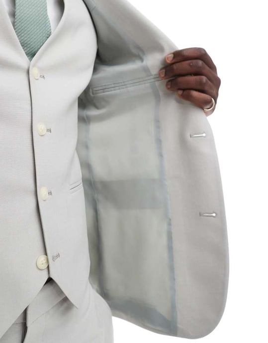 ASOS DESIGN skinny suit jacket in light grey - Image 4