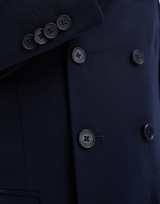 French Connection double breasted formal suit jacket co-ord in marine navy - Image 3