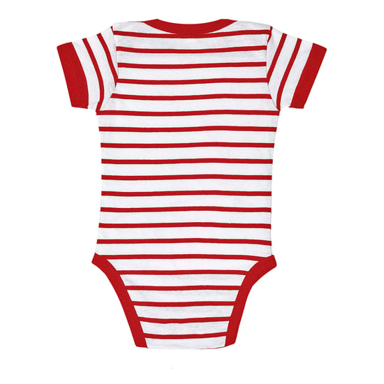 SOLS Baby Miles Gestreept Rompertje (Wit/rood) - Image 2