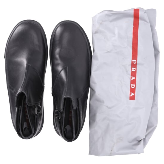 Prada Sport Klittenbandschoenen in Zwart Leer - Image 6