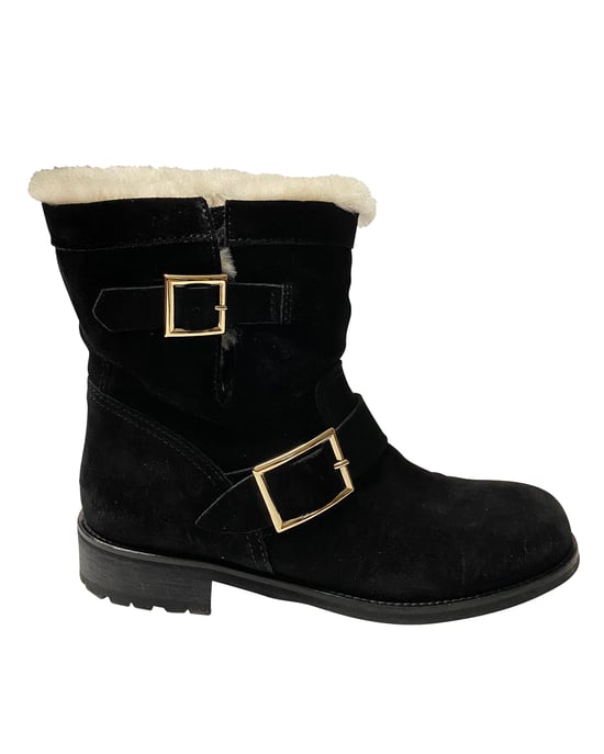 Jimmy Choo Youth II Stövlar i Svart Mocka - Image 1