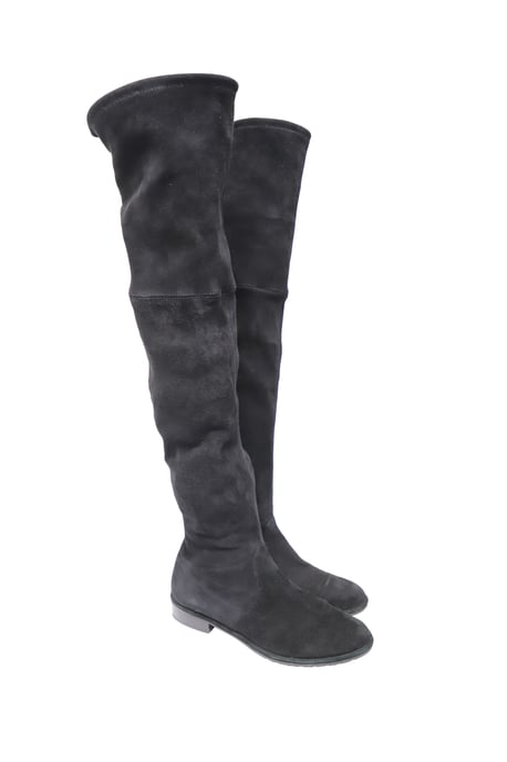 Stuart Weitzman Lowland Over The Knee Boots in Black Suede - Image 4