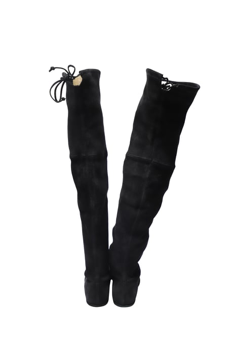 Stuart Weitzman Lowland Over The Knee Boots in Black Suede - Image 5