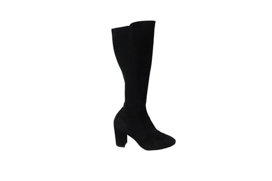 Stuart Weitzman Livia 80 Knee Boots in Black Suede - Image 1