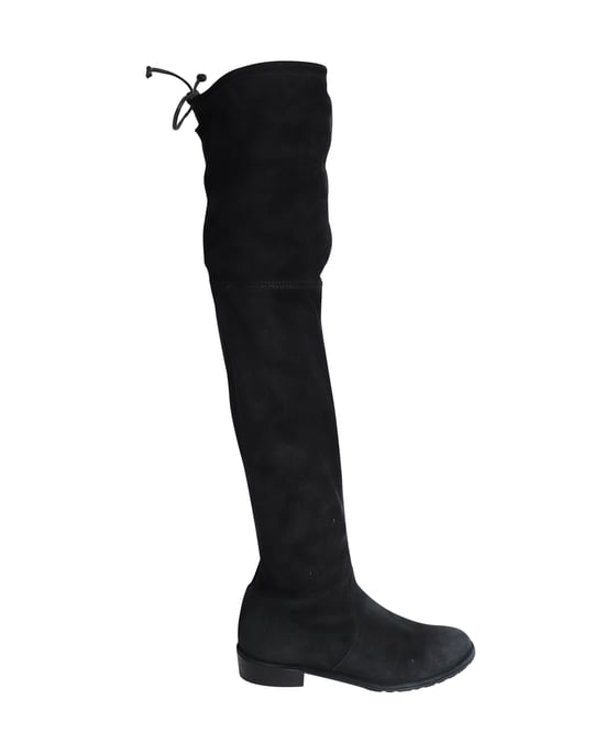 Stuart Weitzman Lowland Over The Knee Boots in Black Suede - Image 1