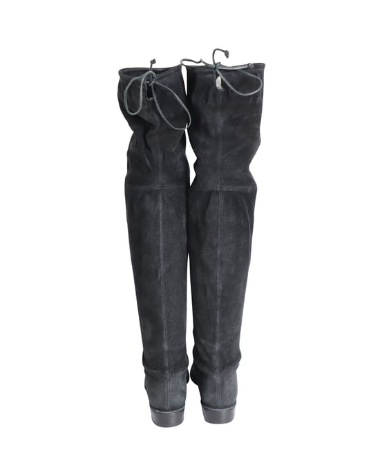 Stuart Weitzman Lowland Over The Knee Boots in Black Suede - Image 4