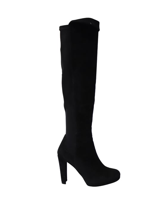 Stuart Weitzman Hiline Knee-High Boots in Black Suede - Image 1