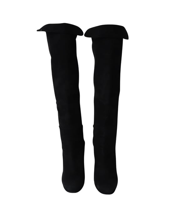 Stuart Weitzman Hiline Knee-High Boots in Black Suede - Image 2