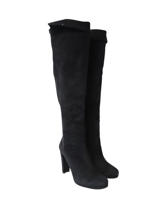 Stuart Weitzman Hiline Knee-High Boots in Black Suede - Image 5