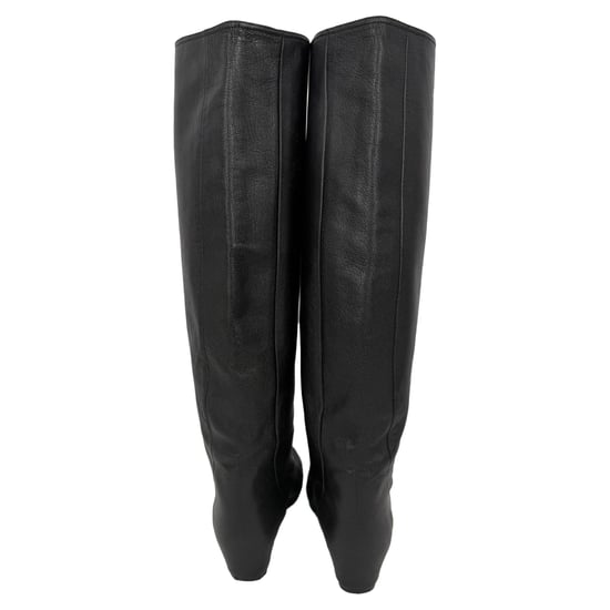 Lanvin Knee-High Wedge Boots in Black Leather - Image 4