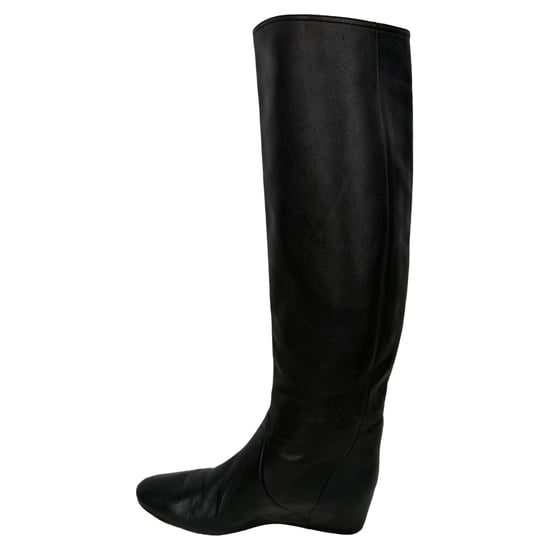 Lanvin Knee-High Wedge Boots in Black Leather - Image 5