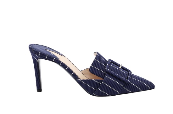 Altuzarra 75 mm Pinstripe Hakken in Marineblauw Leer - Image 1