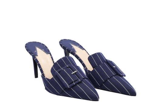 Altuzarra 75 mm Pinstripe Hakken in Marineblauw Leer - Image 2