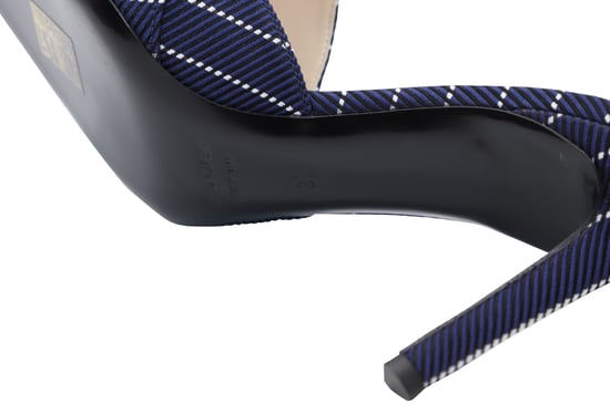 Altuzarra 75 mm Pinstripe Hakken in Marineblauw Leer - Image 5