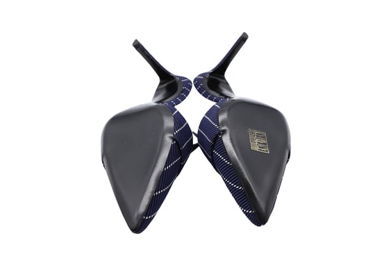 Altuzarra 75 mm Pinstripe Hakken in Marineblauw Leer - Image 6