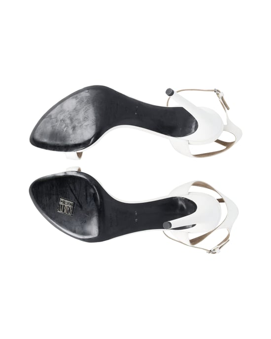 Proenza Schouler Ankle Strap Sandals with Geometric Hardware in White Leather - Image 5