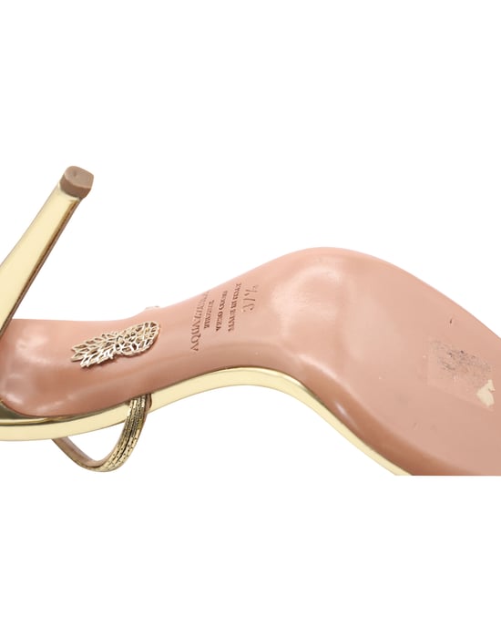 Aquazzura Cannes 105 Sandalen met Bandjes in Goud Metalen Leer - Image 5