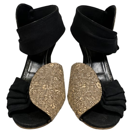 Manolo Blahnik ormskalad snörningssandaler i djurmönstrad läder - Image 2