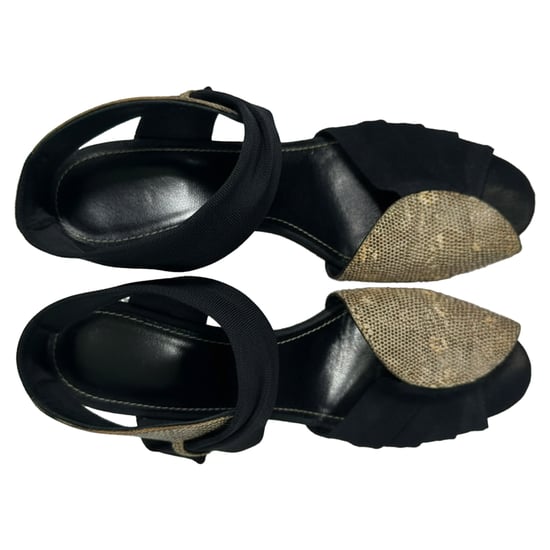 Manolo Blahnik ormskalad snörningssandaler i djurmönstrad läder - Image 6