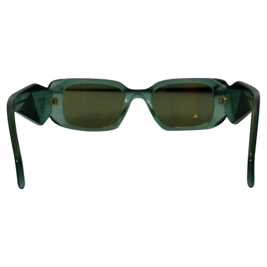 Prada SPR17W Rectangle-Framed Sunglasses in Olive Acetate - Image 3