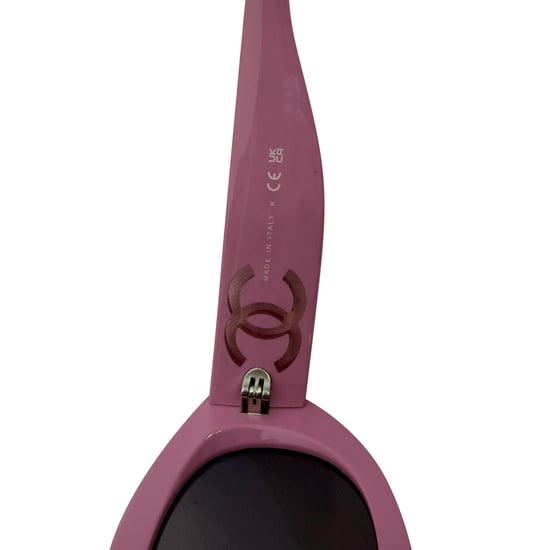 Chanel CC Oval-Framed Sunglasses in Pink Acetate - Image 4
