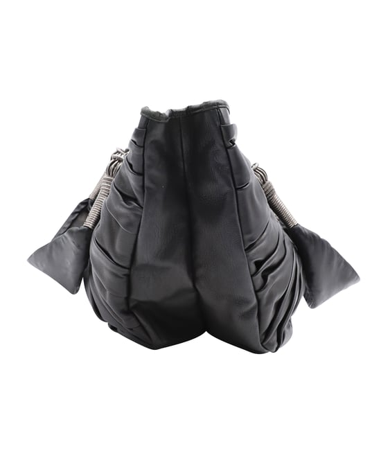 Dior Pleated Plissé Tote in Black Leather - Image 2