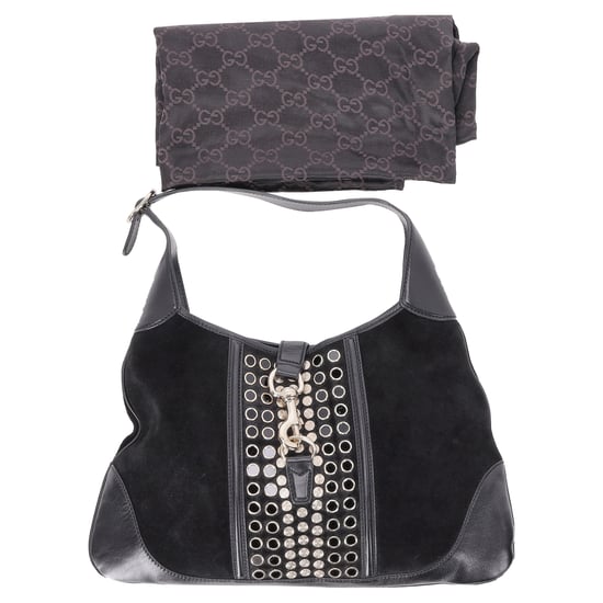 Gucci Jackie O Bouvier Embellished Hobo in Black Suede And Leather - Image 5