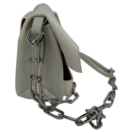 Maison Margiela Small Snatched Shoulder Bag in White Patent Leather - Image 3