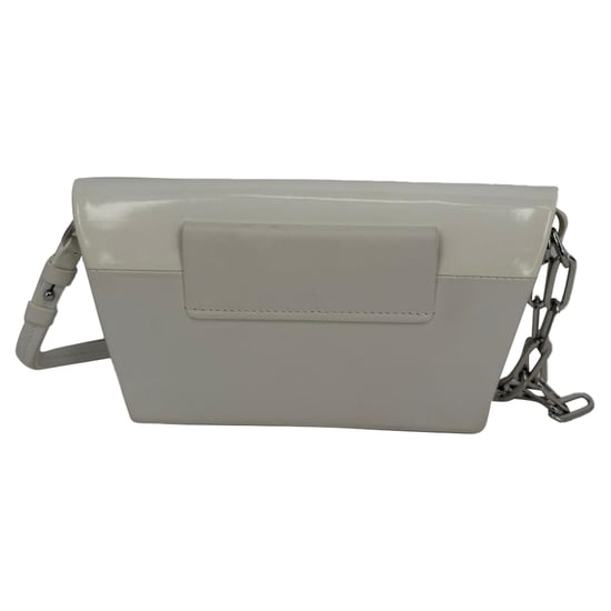 Maison Margiela Small Snatched Shoulder Bag in White Patent Leather - Image 4