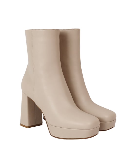 Gianvito Rossi Daisen Plattformstövlar i Beige Läder - Image 3
