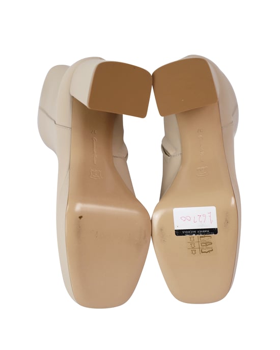 Gianvito Rossi Daisen Plattformstövlar i Beige Läder - Image 6