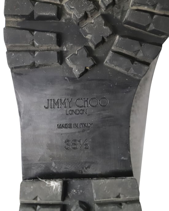 Jimmy Choo Glitter Combat Boots in Silver Polyester - Image 6