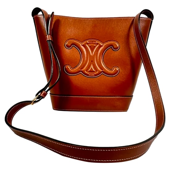Celine Small Cuir Triomphe Bucket Bag in Brown Leather - Image 2