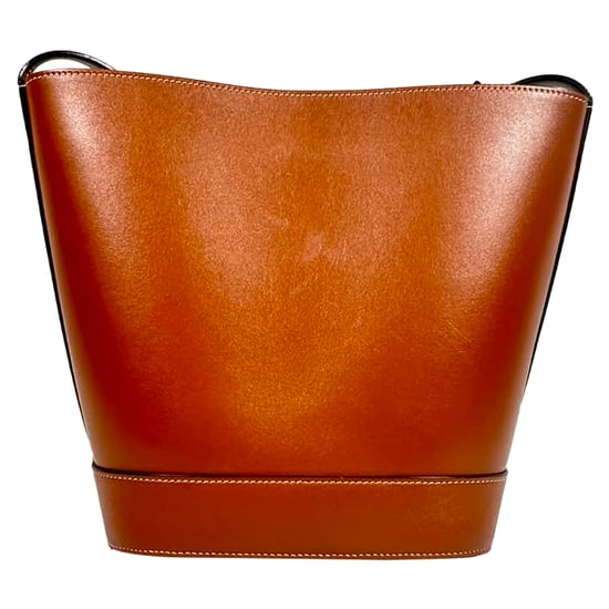 Celine Small Cuir Triomphe Bucket Bag in Brown Leather - Image 4