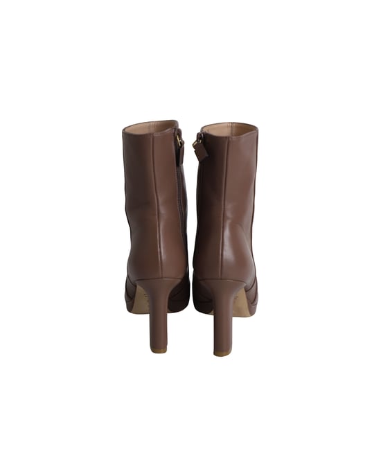 Stuart Weitzman Rosalind 90 Platform Ankle Boots in Brown Leather - Image 4