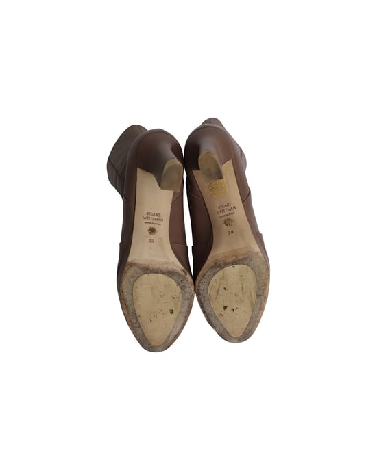 Stuart Weitzman Rosalind 90 Platform Ankle Boots in Brown Leather - Image 5