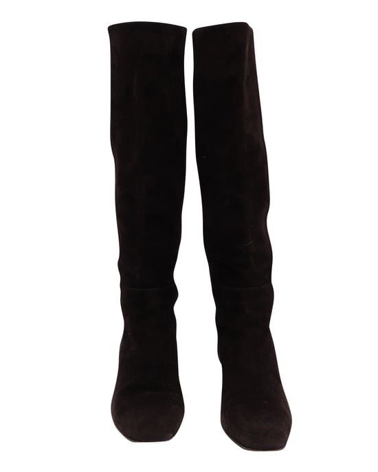 Gianvito Rossi Knee High Boots 45 in Brown Suede - Image 2